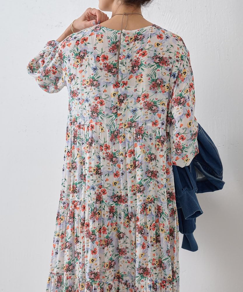 BEARDSLEY(ビアズリー) 小花プリントロングワンピース Amazon.co.jp: [BEARDSLEY] [ビアズリー] 花プリントワンピース